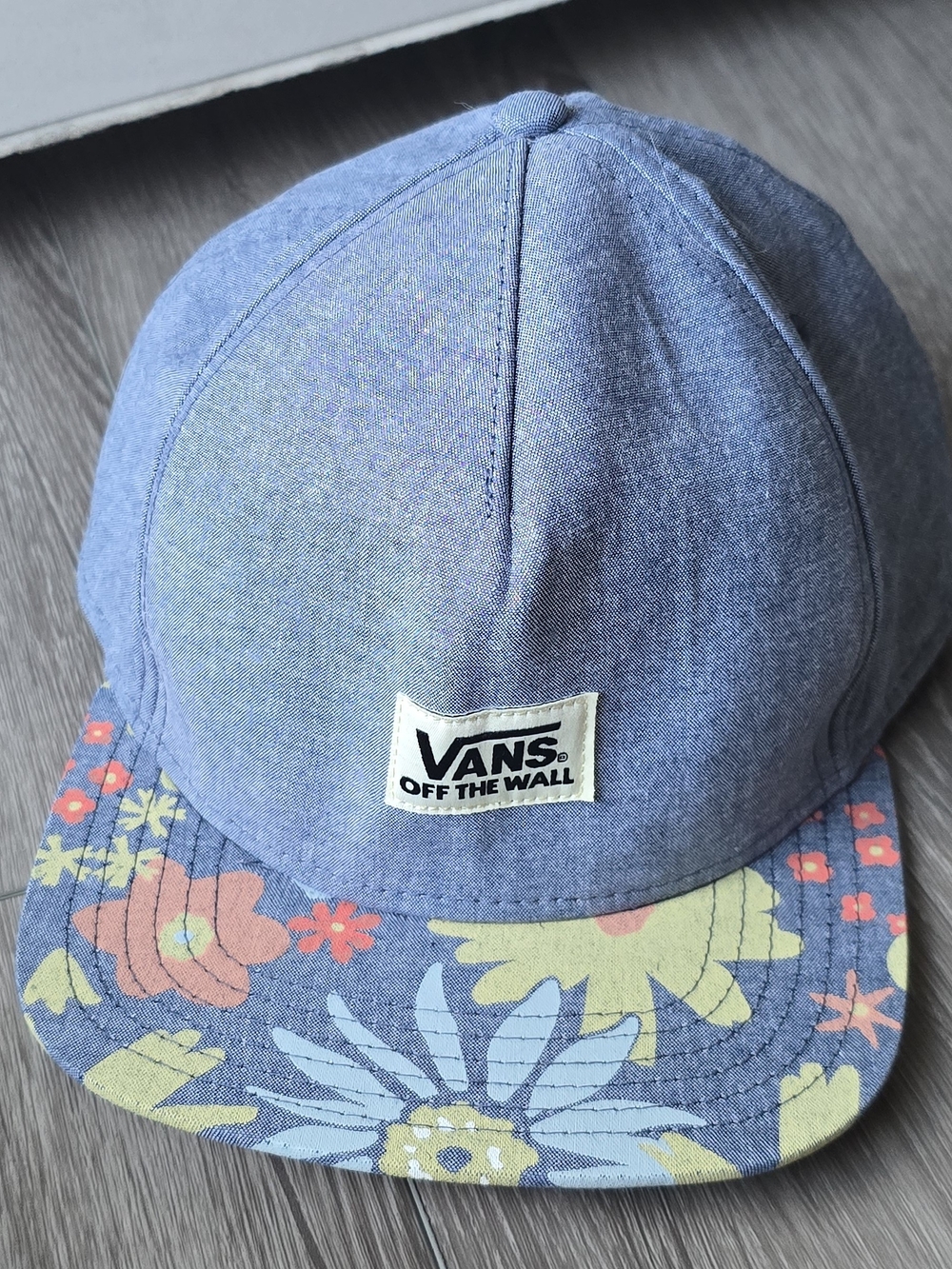 Vans Off The Wall Chambray Floral Snapback Cap Women's Boho Skate Hat